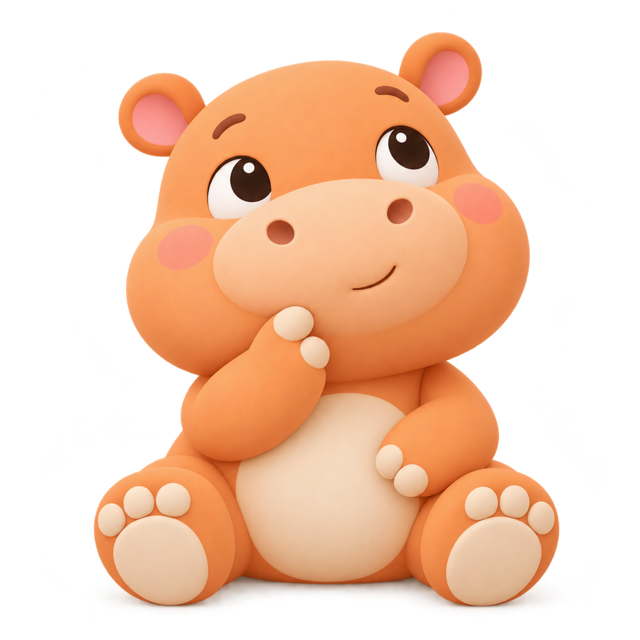 Pomo the hippo thinking