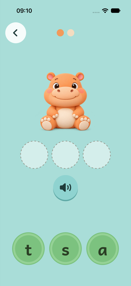 Build step with lily pads to blend sounds into a word
